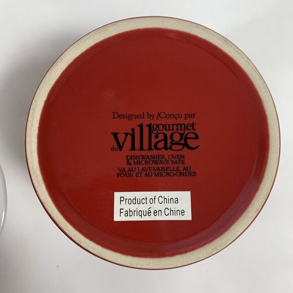 Gourmet Du Village Bistro Collection Dip Chiller Cranberry Red Porcelain - Picture 3 of 6